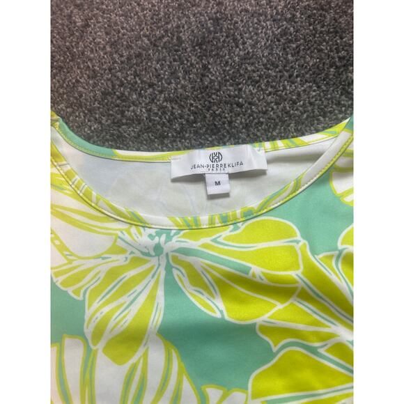 Jean-Pierreklifa green and yellow floral dress size M - Picture 2 of 3